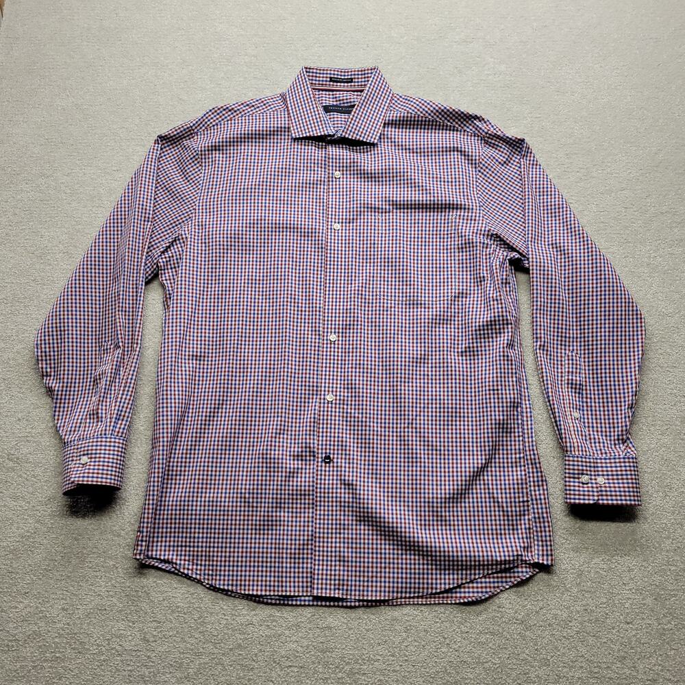 Tommy Hilfiger Regular Fit Non Iron Check Dress Shirt Mens 16.5 34/35